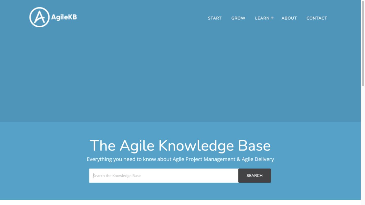 AgileKB landing page