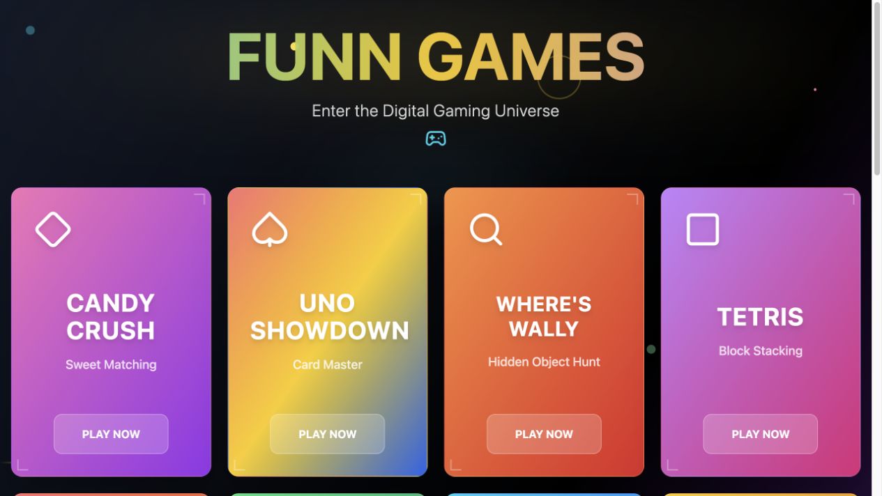 Funn Games landing page