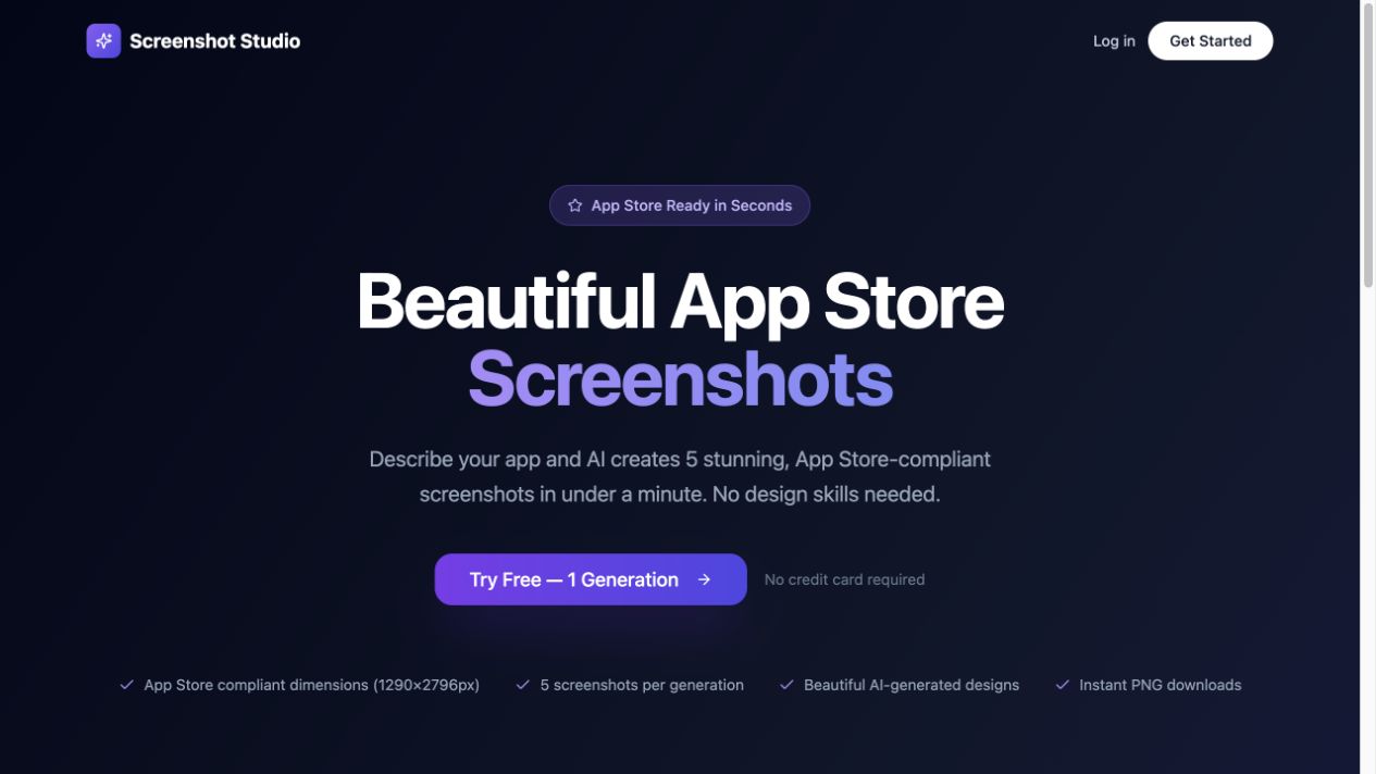 Screenshot Studio landing page